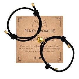 Matching Bracelets for Couples Gifts for Him and Her Valentine Birthday Gifts for Boyfriend Girlfriend Black Heart Bracelets Adjustable Rope Gifts for Husband Wife Fiance Fiancee