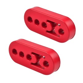 Wevdn 2 PCS Rubber Exhaust Hanger, 4 Holes Rubber Exhaust Muffler Tailpipe Hanger Insulator, Universal Exhaust Pipe Insulators Muffler Hangers for Vehicle, Car Accessories (Red)