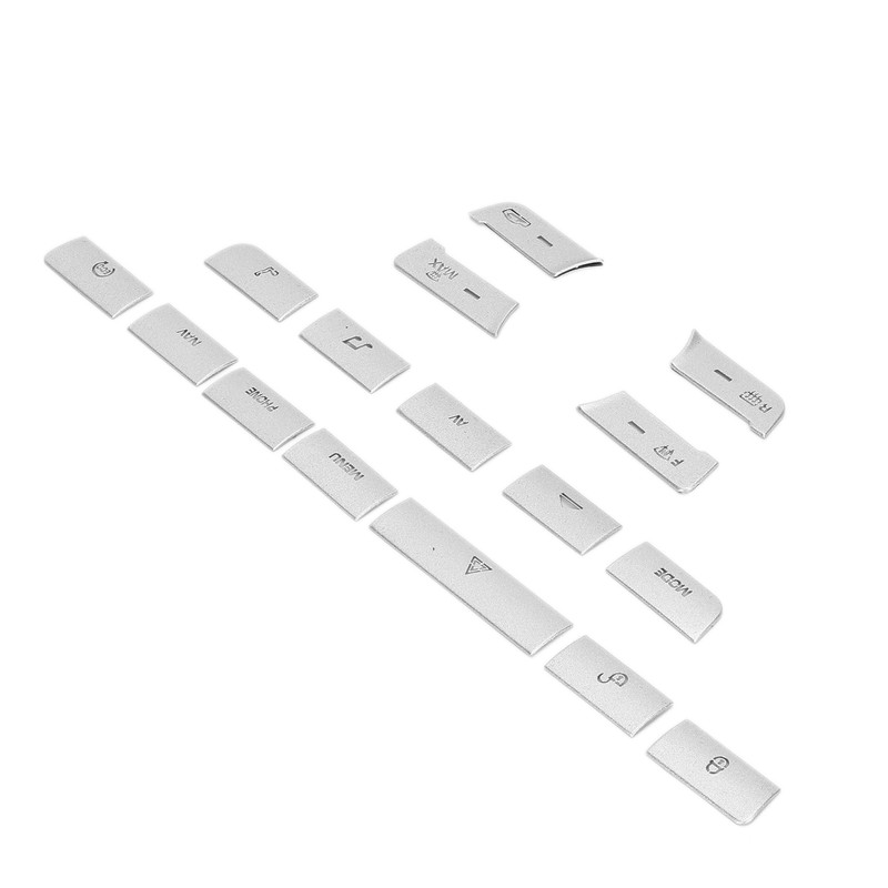 16pcs/Set Air Conditioner Button Switch Cover Silver Replacement for Jaguar