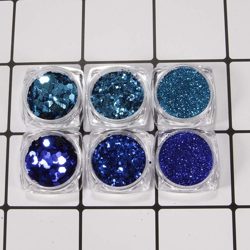 YOFASEN Pack of 6 Chunky Glitter Face Glitter Nail Art