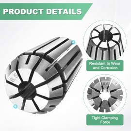M METERXITY ER20 Spring Collet, 40Cr Steel Spring Collet Chuck 6.5mm Clamping Diameter for CNC Engraving Machine/Lathe Milling Tool [Silver,1.2x0.8/31.5x21 Mm]