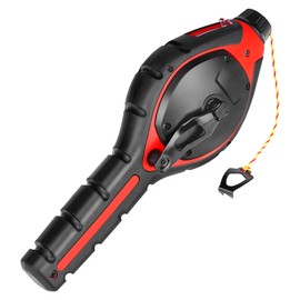 HAUTMEC Pro Chalk Line, Handle with Chalk Line Tool Releaser, 30m/100ft Bold Chalk Reel, Layout Chalk Box, Handle with 6:1 Gear Ratio Speed, HT0384-CL