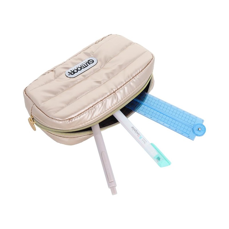 Sunstar Stationery Outdoor Products Gold S1428888 Pencil Case, Quilted Fabric