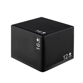 SPORFIT 3 in 1 Extra Firm Soft Plyo Box Foam Plyometric Box, 16” x 14” x 12” Heavy Duty High Density Foam Jumping Box for Training, Box Jumps for Home Gym Fitness, 220 lbs Weight Capacity