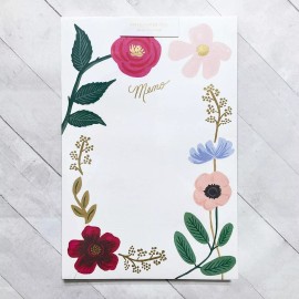 Rifle Paper Co Wildflowers Large Memo Notepad 9x6" Designer Floral