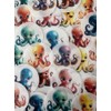 Cute Octopus Pre-cut Wafer Cupcake Toppers, Round Edible Decorations, Assorted
