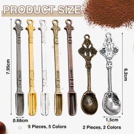 7 Pieces of Metal Spoons, Portable Mini Snuff Spoons, Household Tableware, Pipe Accessories, Suitable for Extracting Salt, Spices, Tea, and Powder.