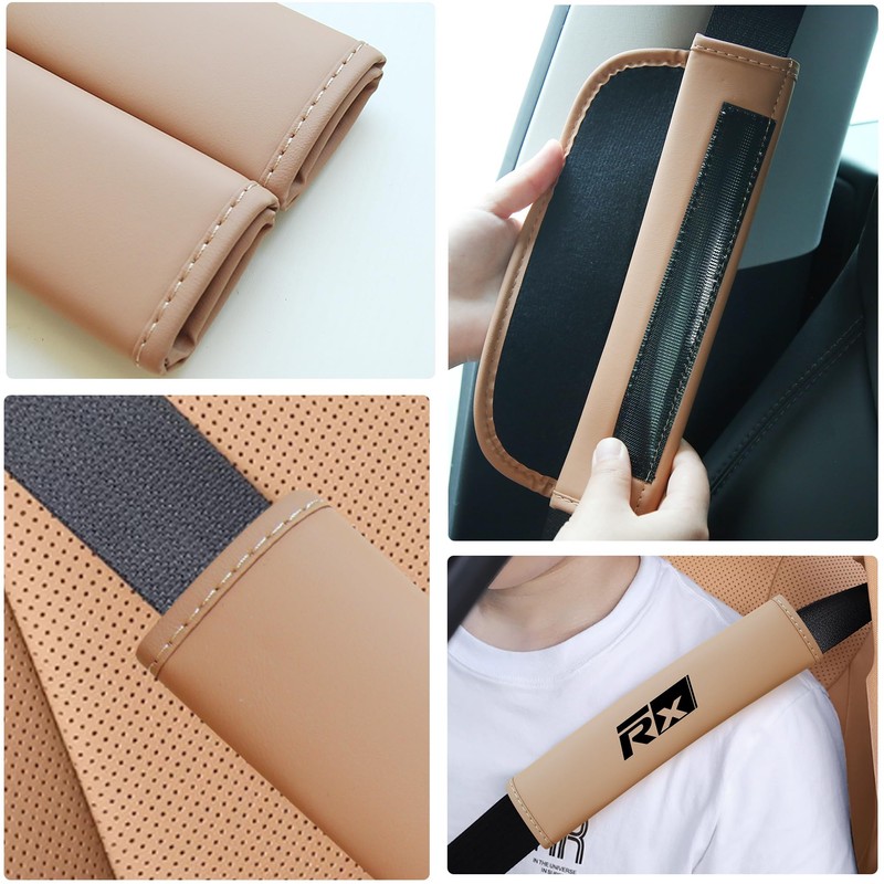Treesiche Nappa Leather Seat Belt Shoulder Pad,Seat Belt Cover for