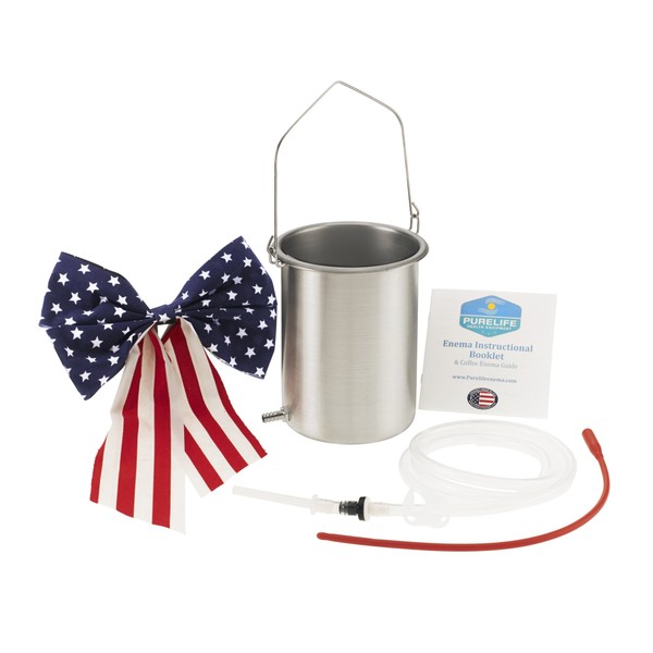 Stainless Steel Enema Bucket"Deluxe" Kit - Silicone