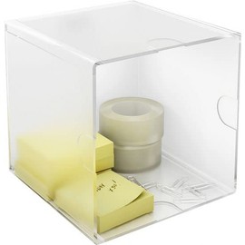 m-office Kali Modular Organiser Stackable Transparent Polystyrene with 1 Hollow Compartment (Transparent Glass)