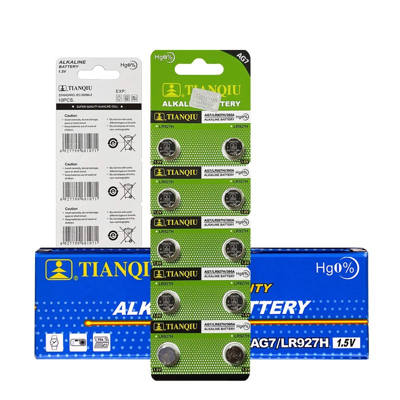Tianqiu 10PCS Ag7 Lr927 395 Sr927Sw Alkaline Battery