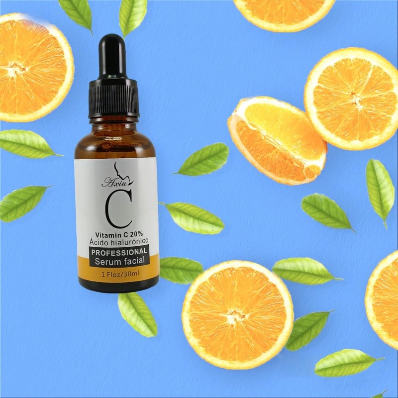 Serúm Faciales de Vitamina C con Acido Hialurónico, Hidratante, 30ml.