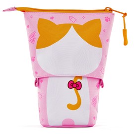 ACANICA Telescopic Pencil Case, 2-in-1 Stand Pencil Case and Pen Holder, Pencil Case for Girls and Boys, Cute Gift for Kids 6-12 Years, pink, School bag set