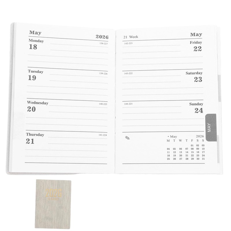 Operitacx 2026 Daily Planner Notebook A7 Size PU Leather Weekly