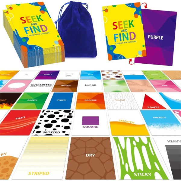 SpriteGru Outdoor Nature Scavenger Hunt Card Game, 50 Seek and