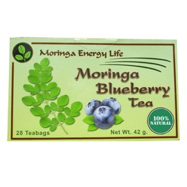 Moringa Blueberry Organic Tea 28 tea bags (Keto, Detox, Paleo, Vitamin & Minerals Booster, Vegan, Gluten-Free, Non-GMO, Caffeine-Free)