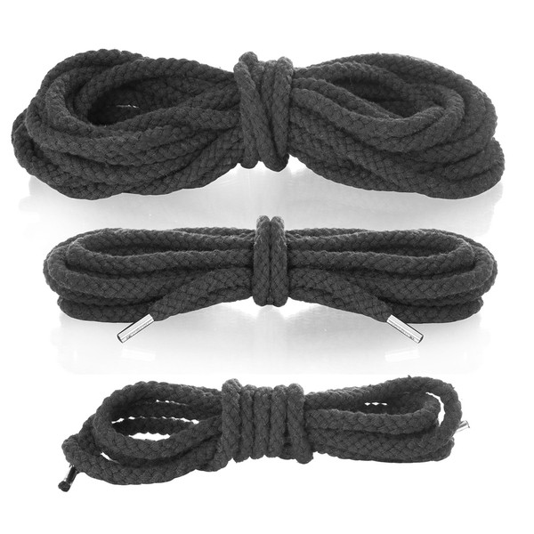 Cordes de bondage de luxe dans un ensemble (3 pcs.), tressées, robustes cordes de coton pour le bondage et pour les jeux SM pour couples incluant les instructions pour le bondage