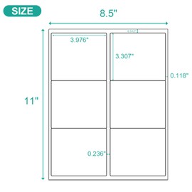MFLABEL 3-1/3" x 4" Shipping Address Labels, FBA Labels, 6-UP Sticker Labels, White Shipping Labels, Easy to Peel, Address Labels for Laser/Ink Jet Printer, 6 Per Page (300 Labels, 50 Sheets)