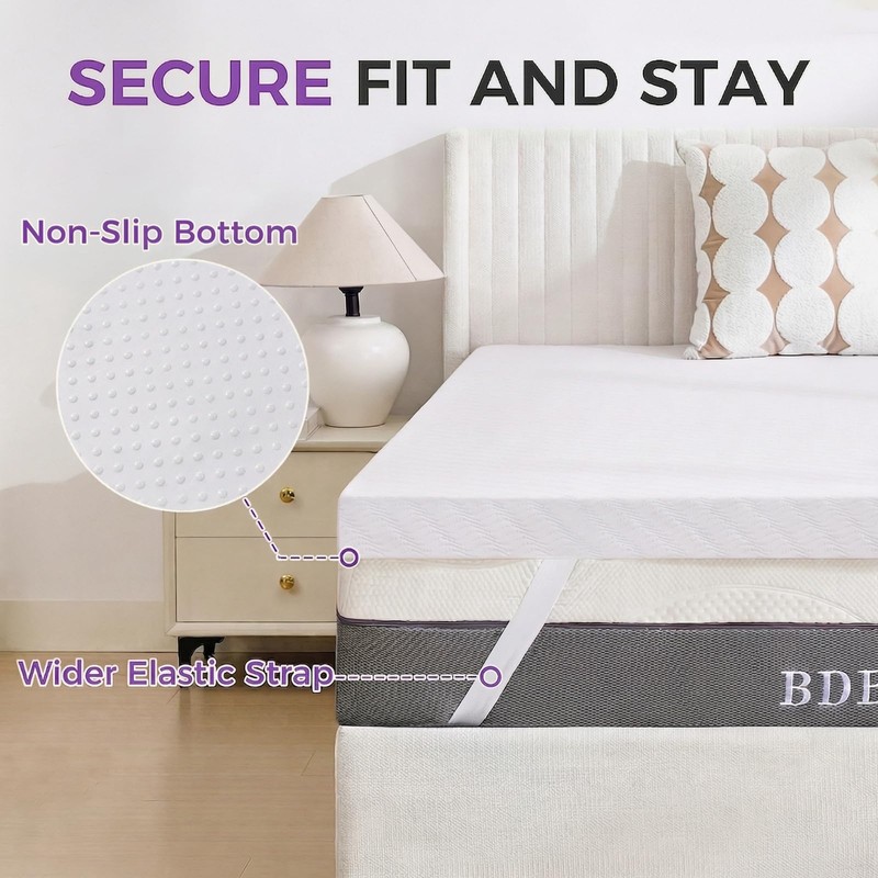 BDEUS King Size 2 Inch Gel Memory Foam Mattress Topper