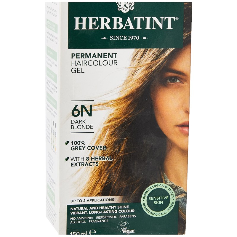 Herbatint 6N Dark Blonde Permanent Herbal Hair Colour Gel 150ml