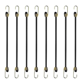 8Pcs Short Elastic Bungee Ropes Mini Bungee Straps Hooks Useful Lightweight Elastic Bungee Cords Travelling Camping Bungee Straps for Securing Tarps Luggage Tents