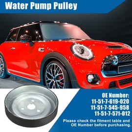 X AUTOHAUX Engine Water Pump Pulley Drive Wheel for Mini Cooper 2007-2015 Coolant Pump Pulley Replace 11-51-7-619-020 11-51-7-545-958 11-51-7-571-012 11517619020 11517545958 11517571012