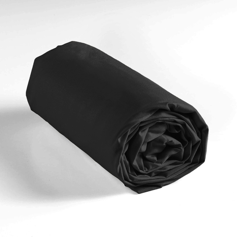 douceur d'intérieur, Fitted Sheet (160 x 200 cm) Lina Black,