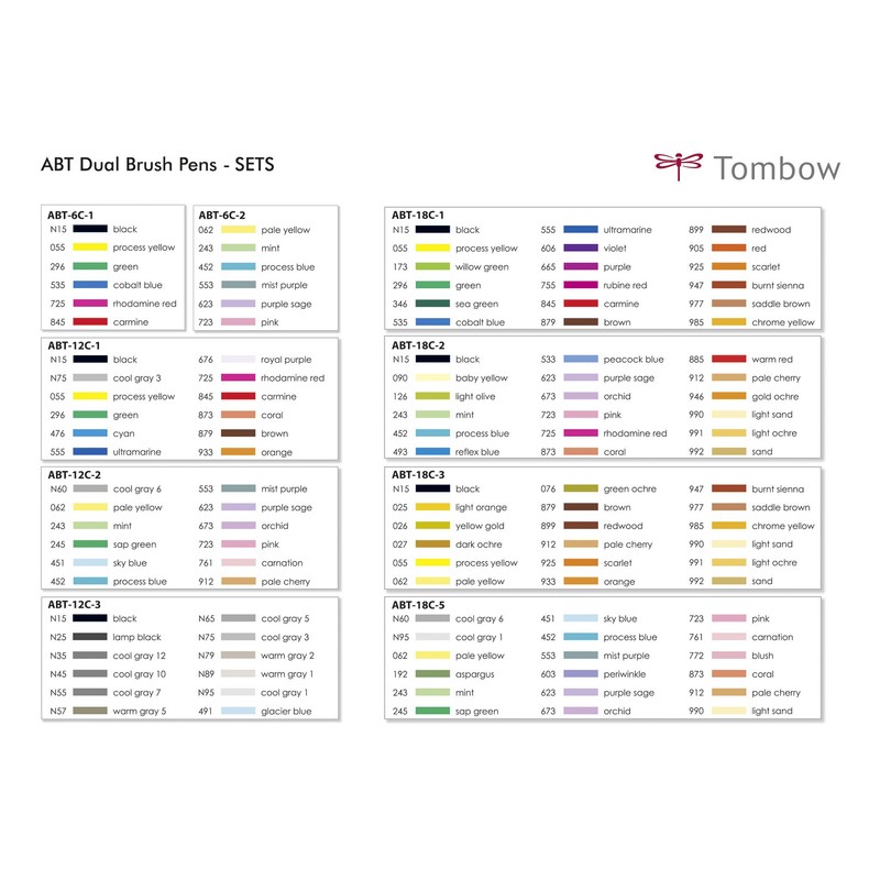 Tombow Dual Brushpens 12 Pens Pastel