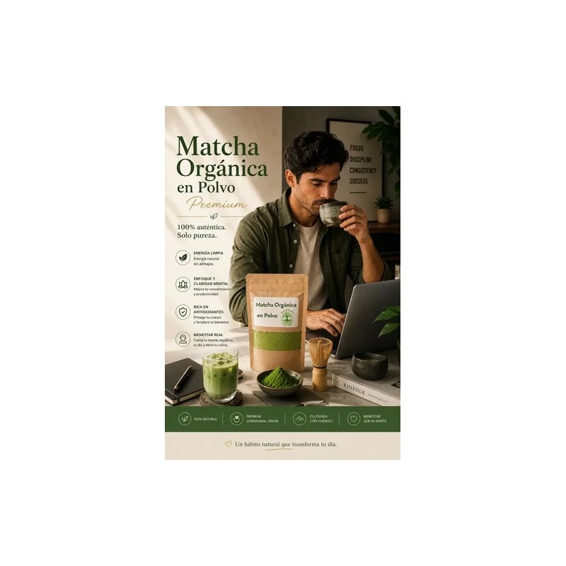 Té Matcha Orgánica Premium 100 Natural Polvo 100g