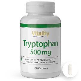 Tryptophan High Dose with 500 mg per Capsule (Pack of 120) Premium Quality L-Tryptophan Vitality Nutritionals by VitaminExpress