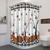 Aqrbeci Fall Plaid Pumpkin Shower Curtain, Farmhouse Buffalo Plaid Autumn