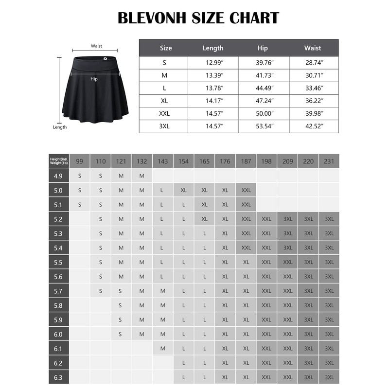 BLEVONH - Falda plisada para mujer, con bolsillo para correr,