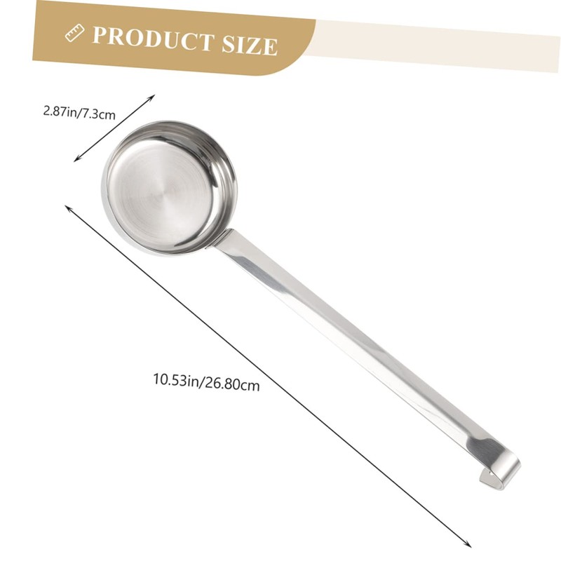 iplusmile Pizza Ladle Flat Bottom Soup Spoon 2 Pack Stainless