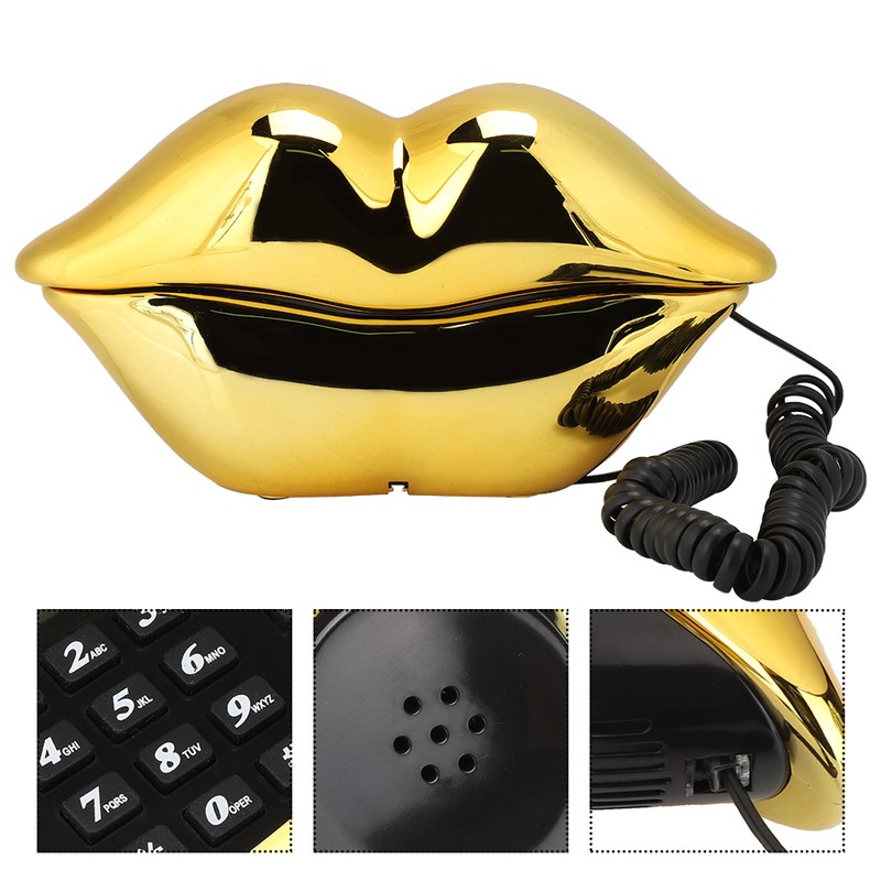 WX 3061 MultiFunctional Cute Lip Shape Telephone Desk Phone Home