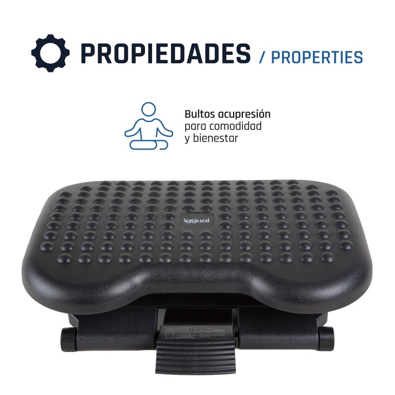iggual RP3 Healthy Black Ergonomic Footrest Adjustable Height and Tilt