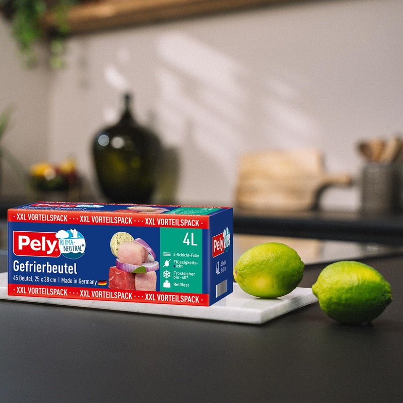 pely 8674 Gefrierbeutel, 4 L, 45 Beutel, Vorteilspack