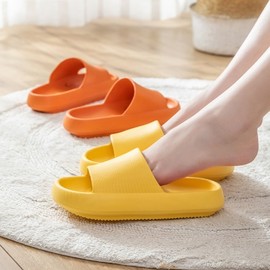 Unisex men's and women's slippers with soft, comfortable, and height-increasing macaron design for office, school, and living room use. Yellow/M (230-235) 2ea