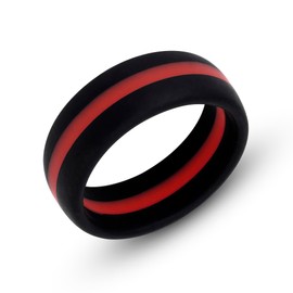 DYNOFIT Silicone Ring - Comfortable 4 Piece Set of Mens Wedding Band - Durable, Flexible Rings for Men - Perfect for Active Men, Blue Collar Workers, First Responders (12)