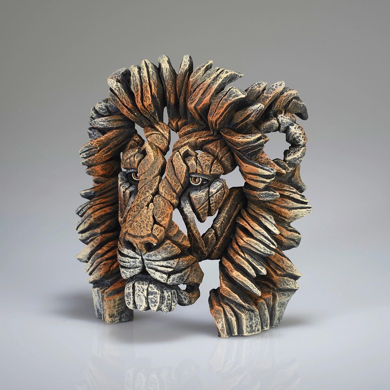Enesco Edge Sculpture Lion Bust Miniature Figurine, 5.31 Inch, Multicolor