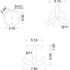 Gedotec Swivel Hook Triple Hat Hook Plastic RAL7016 Anthracite |
