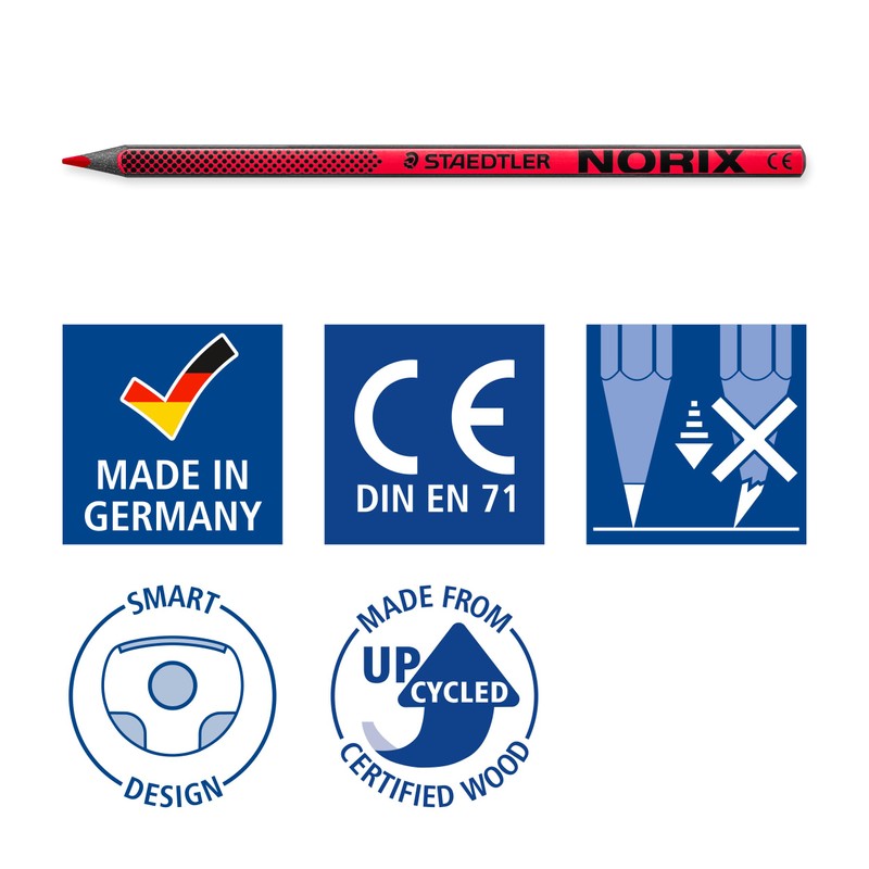 STAEDTLER Norix 186 Colouring Pencil, Made from Upcycled Wood, Unique
