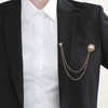 Retro Gold Plated Chain Crystal Round Brooches Collar Pins Rhinestone