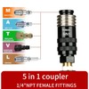 Yolass 5 In 1 Universal Quick Industrial Air Coupler, Air