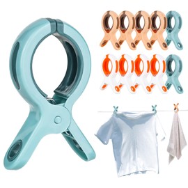 Pack of 8 Towel Clips for Beach Loungers, Large Clothes Pegs, Towel Clips, Windproof Beach Towel Clips for Daily Laundry, Beach Towel, Bath Towel, Bed Linen, Thick Clothes and Pool Tarpaulin