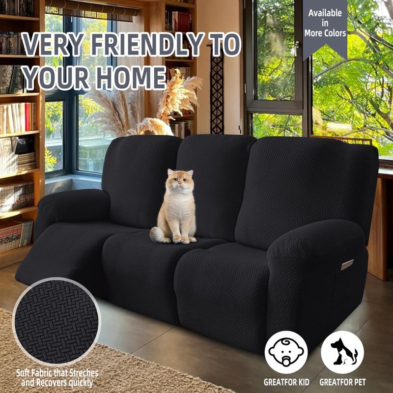 Genina Recliner Sofa Covers - Stretch Reclining Couch Covers with