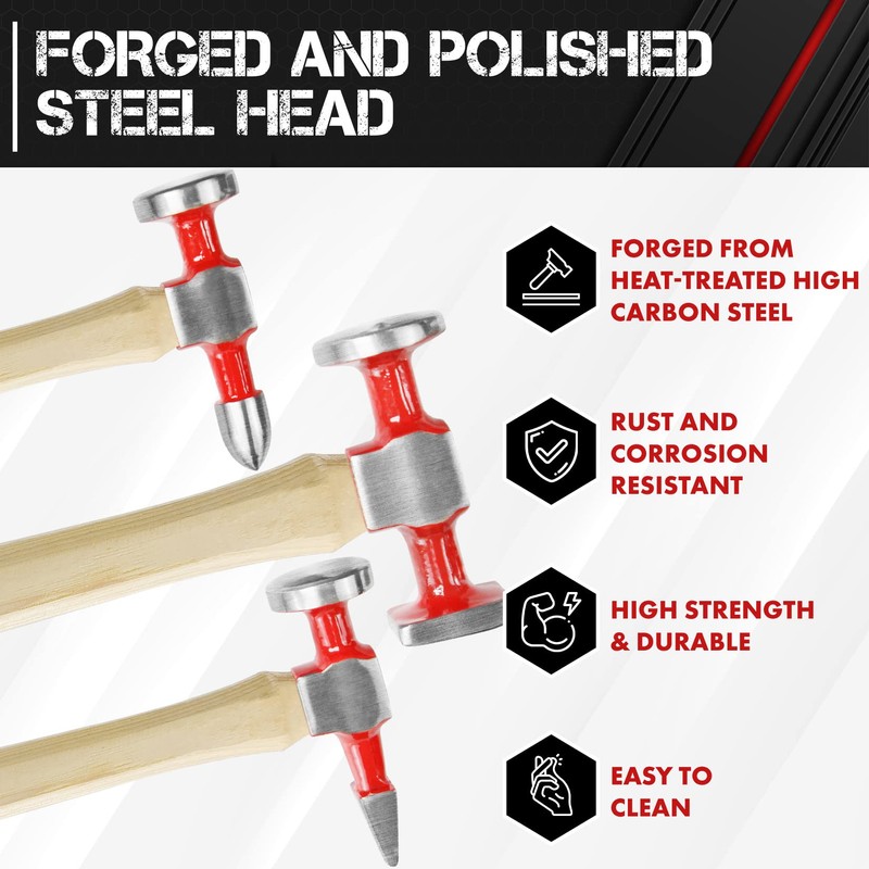 C&T 7 Piece Auto Body Repair Tool Hammer Dolly Set,
