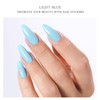 JMEOWIO Semi Cured Gel Nail Strips Blue Gel Nail Stickers