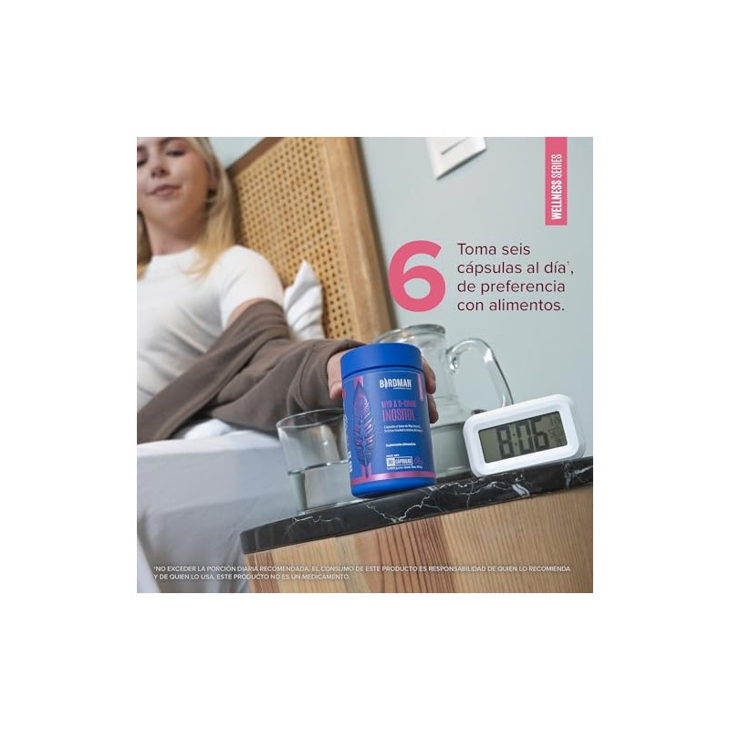 Birdman Myo Chiro Inositol 4100 Proporción Aditivos Cápsula Vegana Porciones