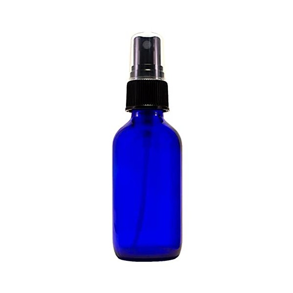 Lotus Light Pure Essential Oils - plain label Blue Glass Bottle with Sprayer 2 oz