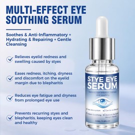 Blepharitis Treatment Serum 30ml, Natural Stye Eye Treatment with Hyaluronic Acid & Aloe Vera, Quickly Soothes Eye Irritation and Redness